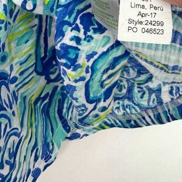 Lilly Pulitzer Cordelia Tank Fish Koi Pattern 100% Cotton XS Beach Summer - Picture 6 of 6